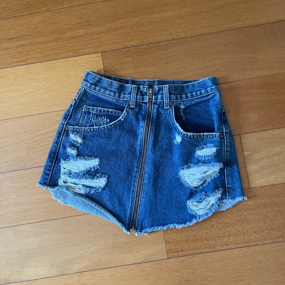 LF carmar mini denim skirt